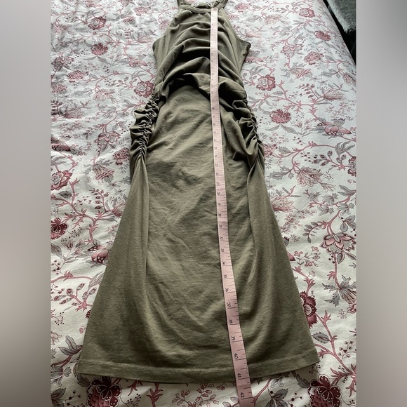 Michael Stars Racerback Sleeveless Ribbed Midi Dress Khaki Green Tan Neutral - Picture 10 of 10